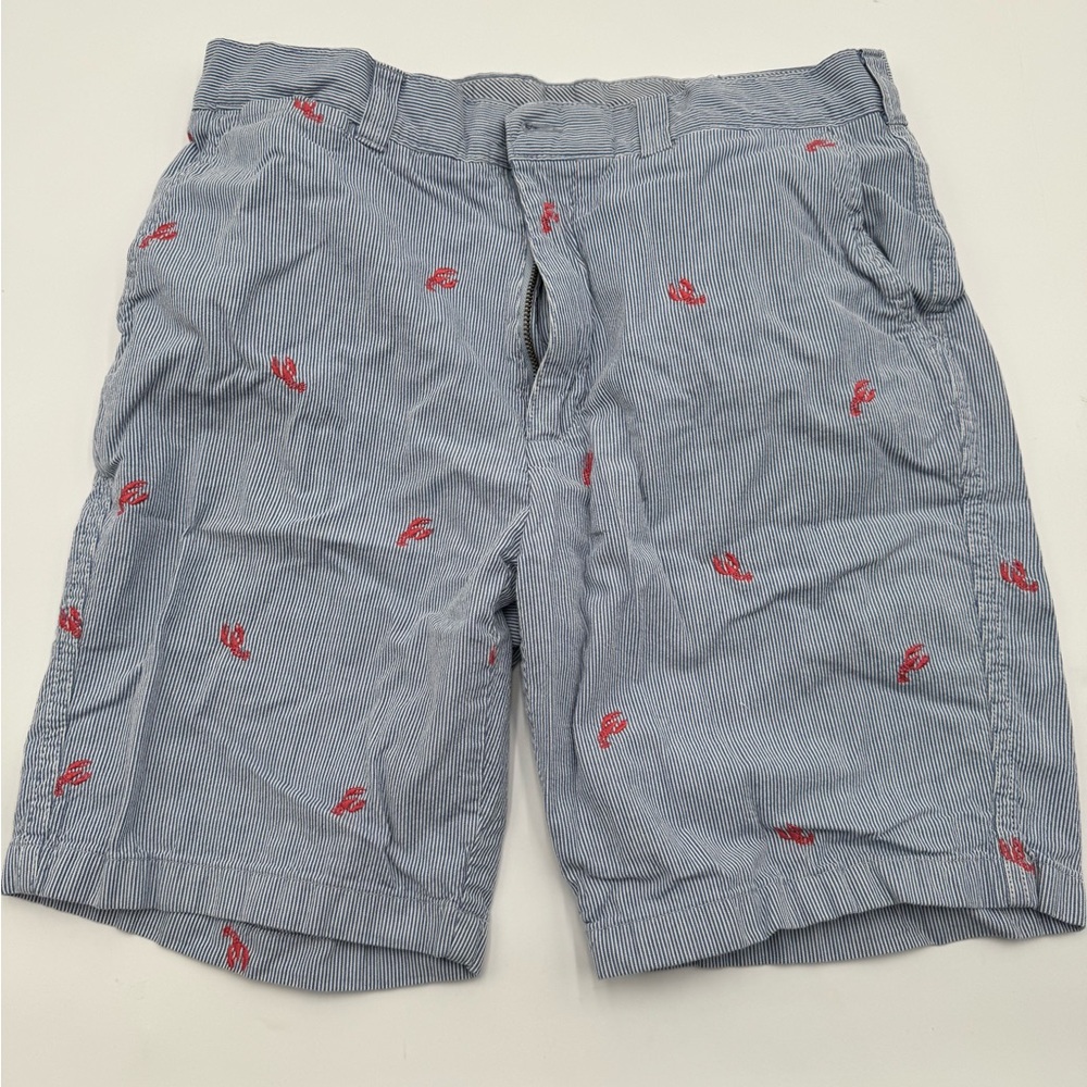 Cremieux Men’s Seersucker Lobster Embroider Shorts - 32